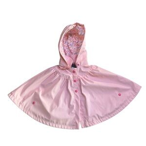 Cynthia Rowley Pink Fully Lined Detachable Hood Poncho Raincoat